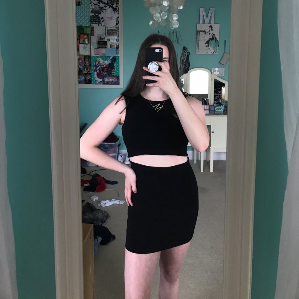 Urban Outfitters bodycon midriff cutout dress